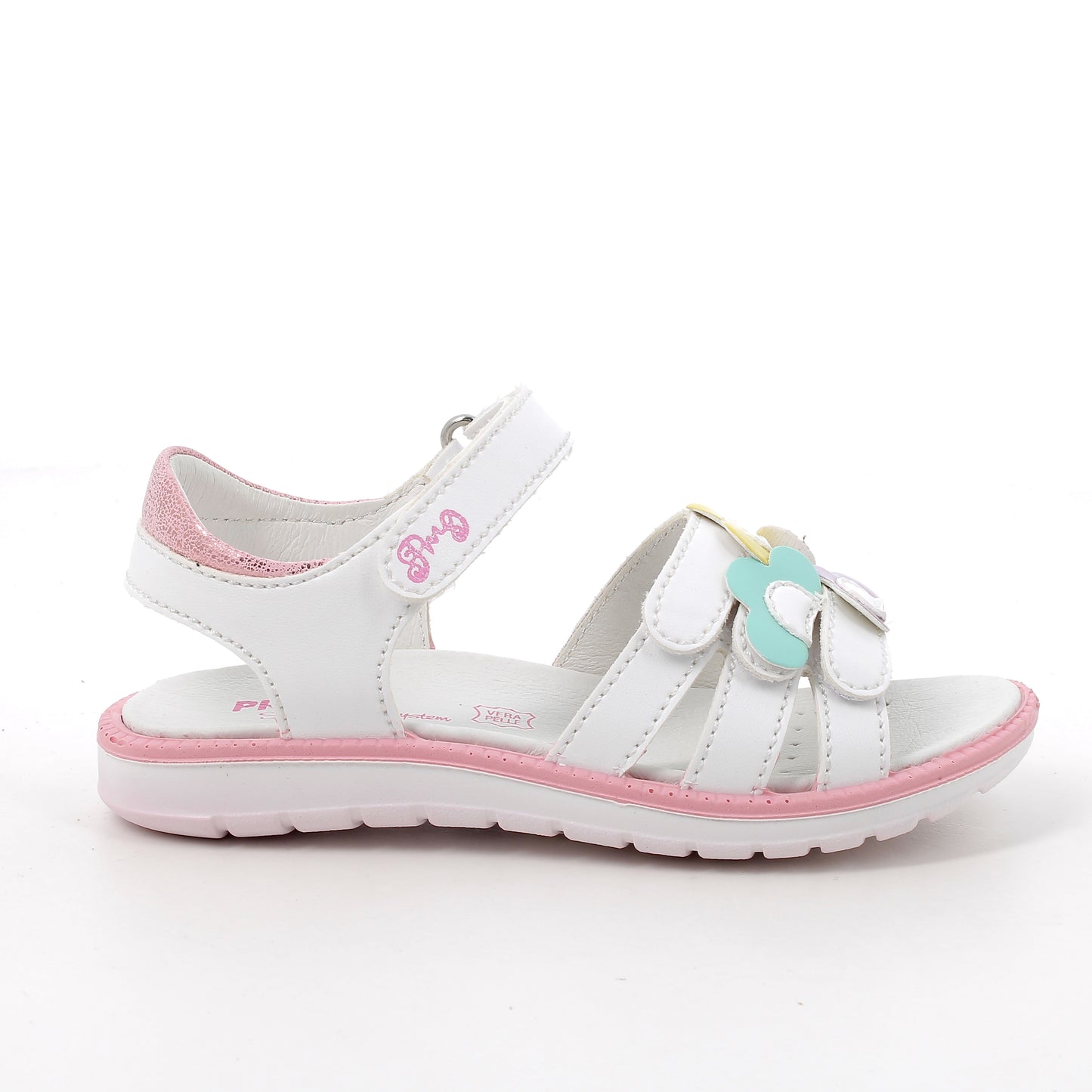 Primigi Alanis Girls White Pink Flower Sandal