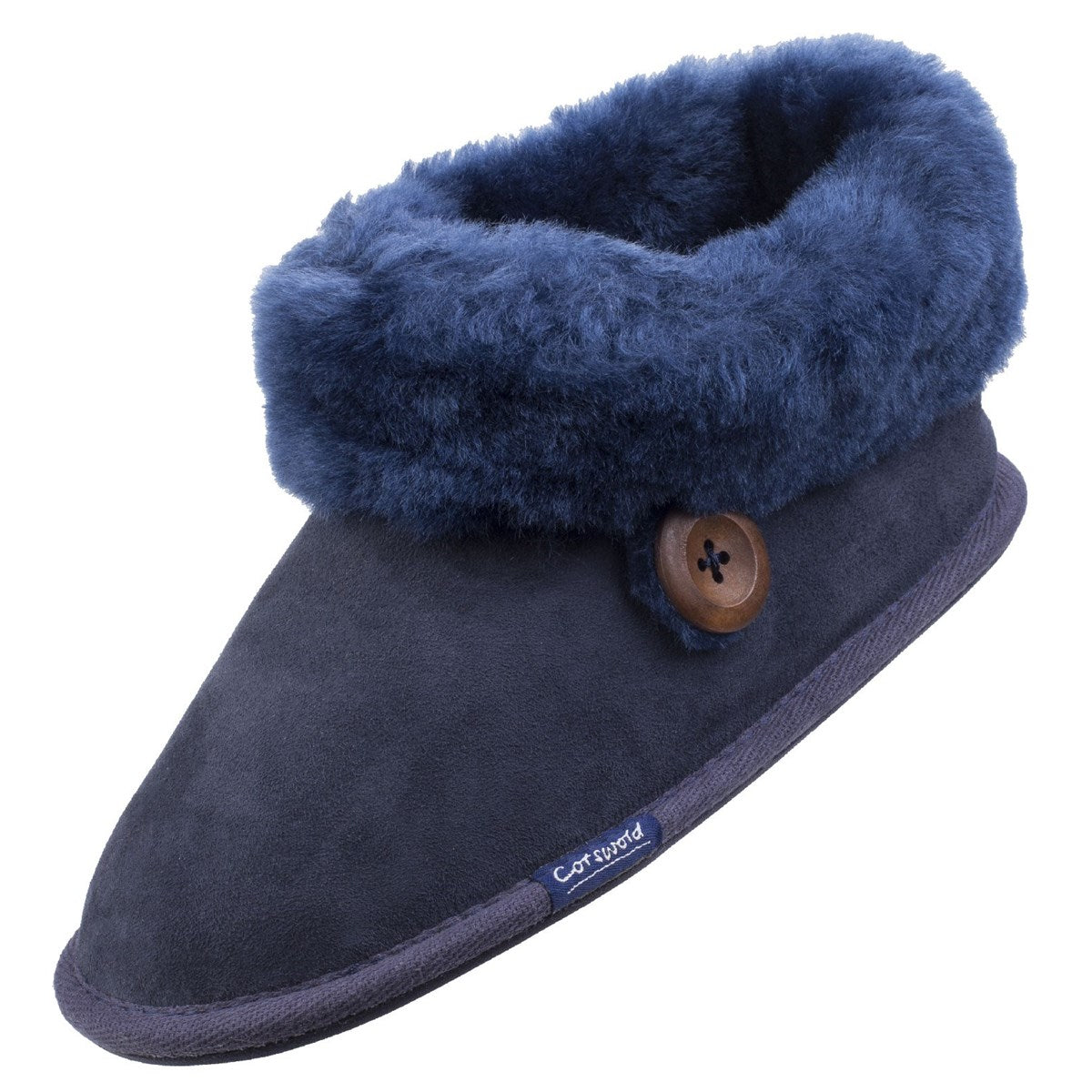Cotswold Wotton Sheepskin Womens Dark Blue Boot Slipper