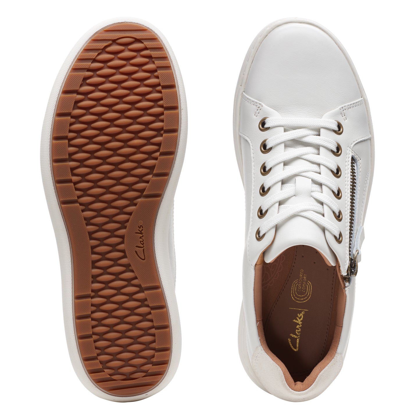 Clarks Nalle Lace Womens White Trainer