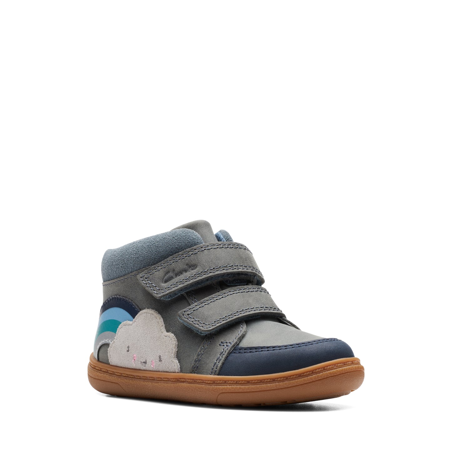 Clarks Flash Rise T Girls Denim Blue Rainbow Boot
