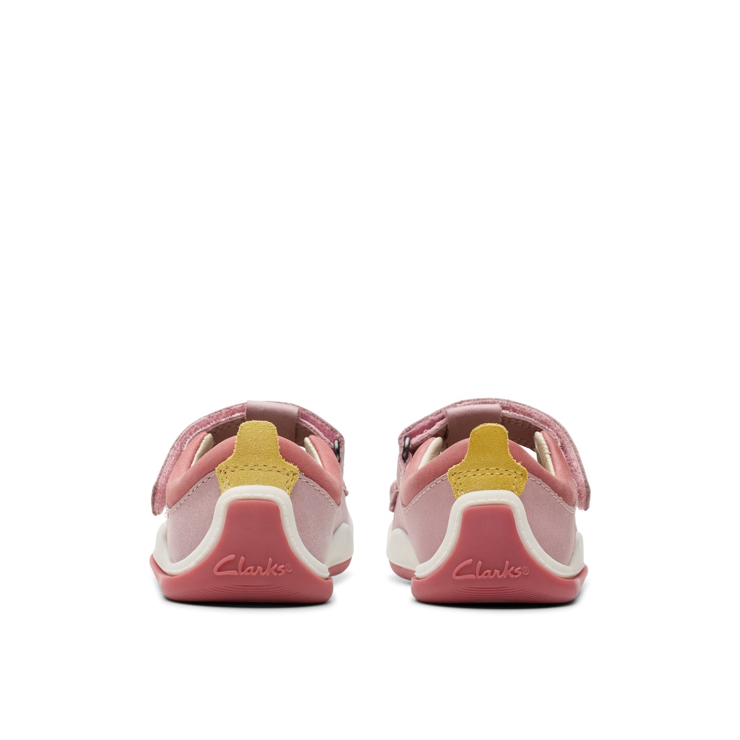 Clarks Noodle Shine T Girls Dusty Pink T-Bar Shoe