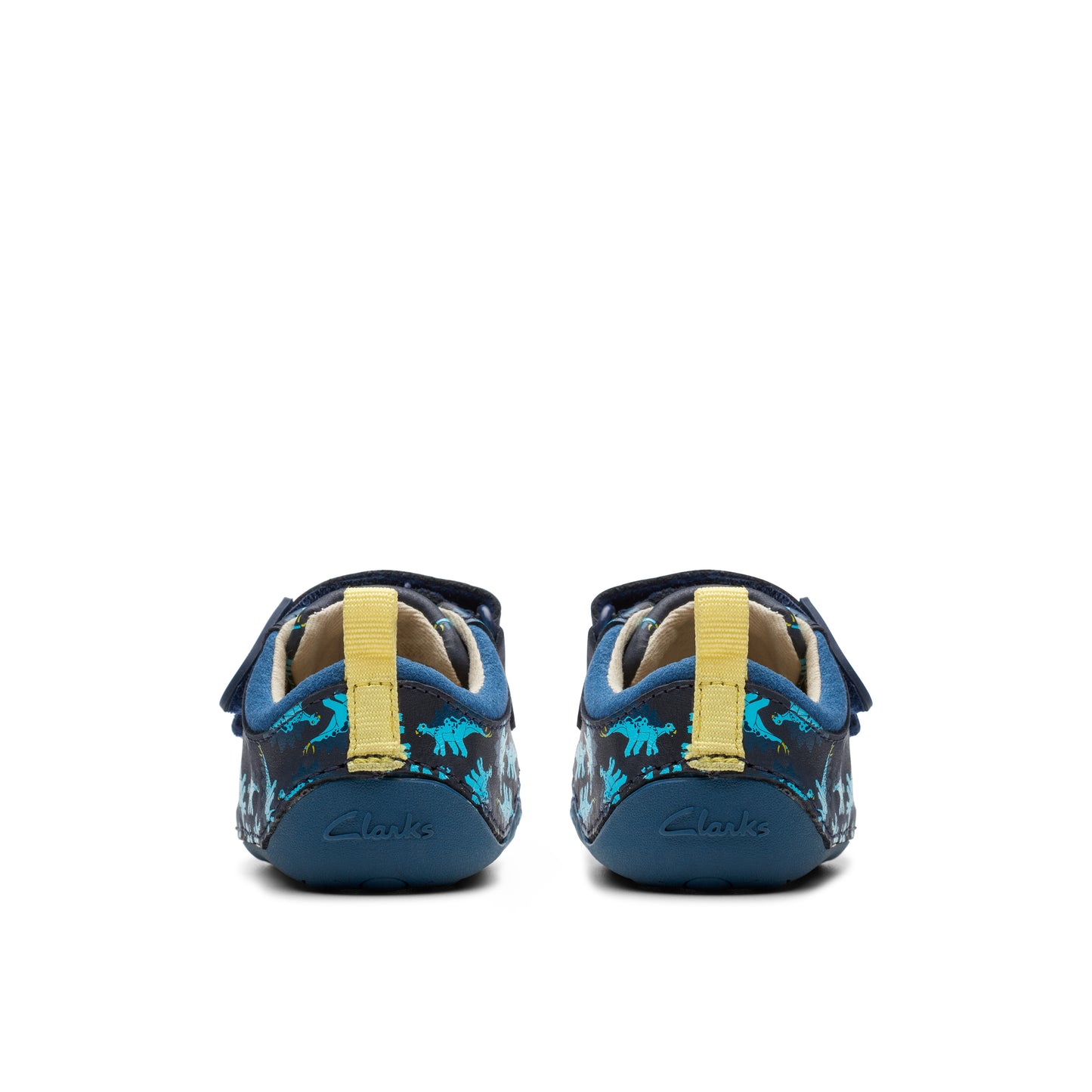 Clarks Tiny Stomp T Boys Navy Dinosaur Pre-Walker Shoes