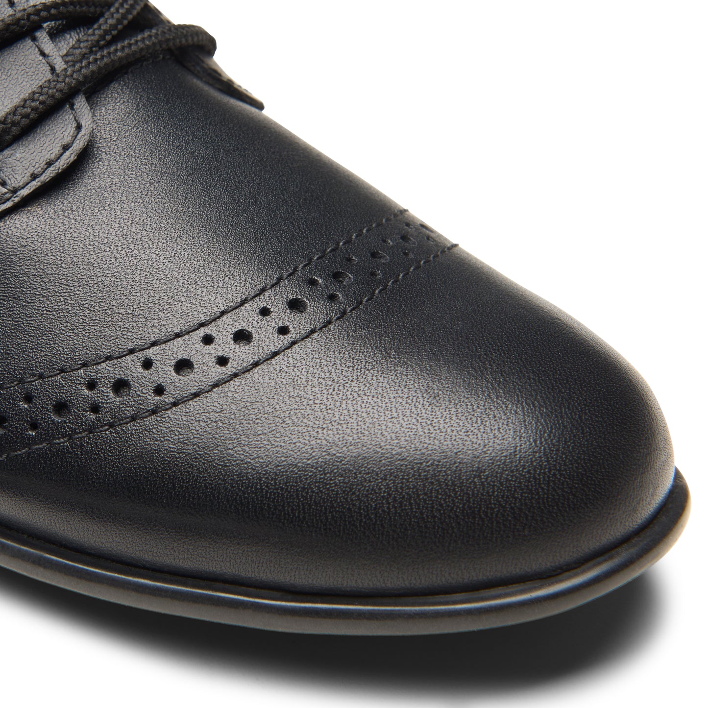 Clarks Finja Brogue O Girls Black School Shoe