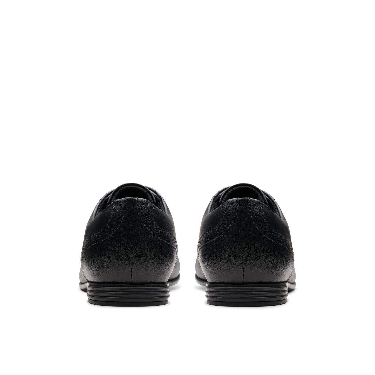 Clarks Finja Brogue Y Girls Black School Shoe