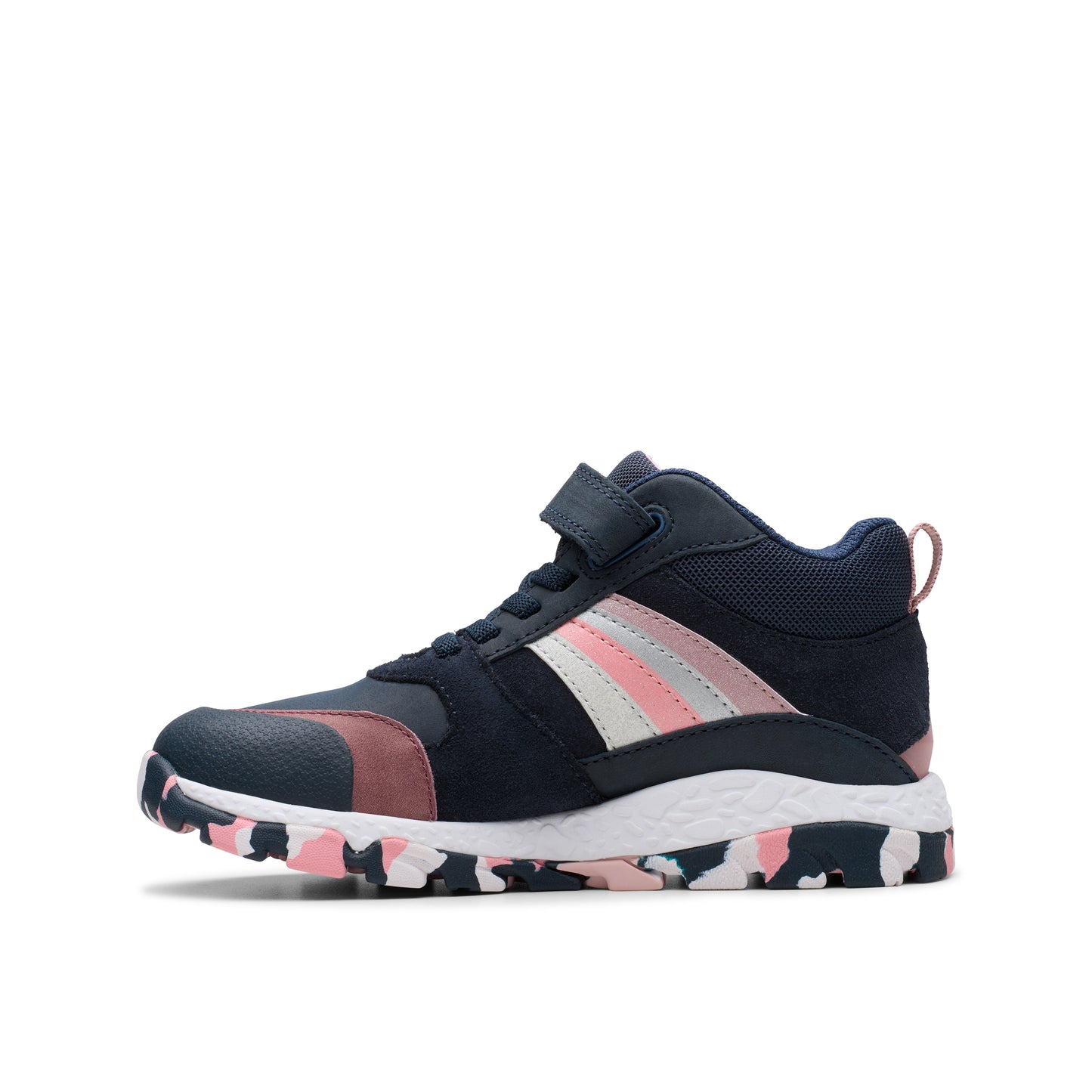 Clarks Tidal 2 Glow K Girls Navy Multi Ankle Boot