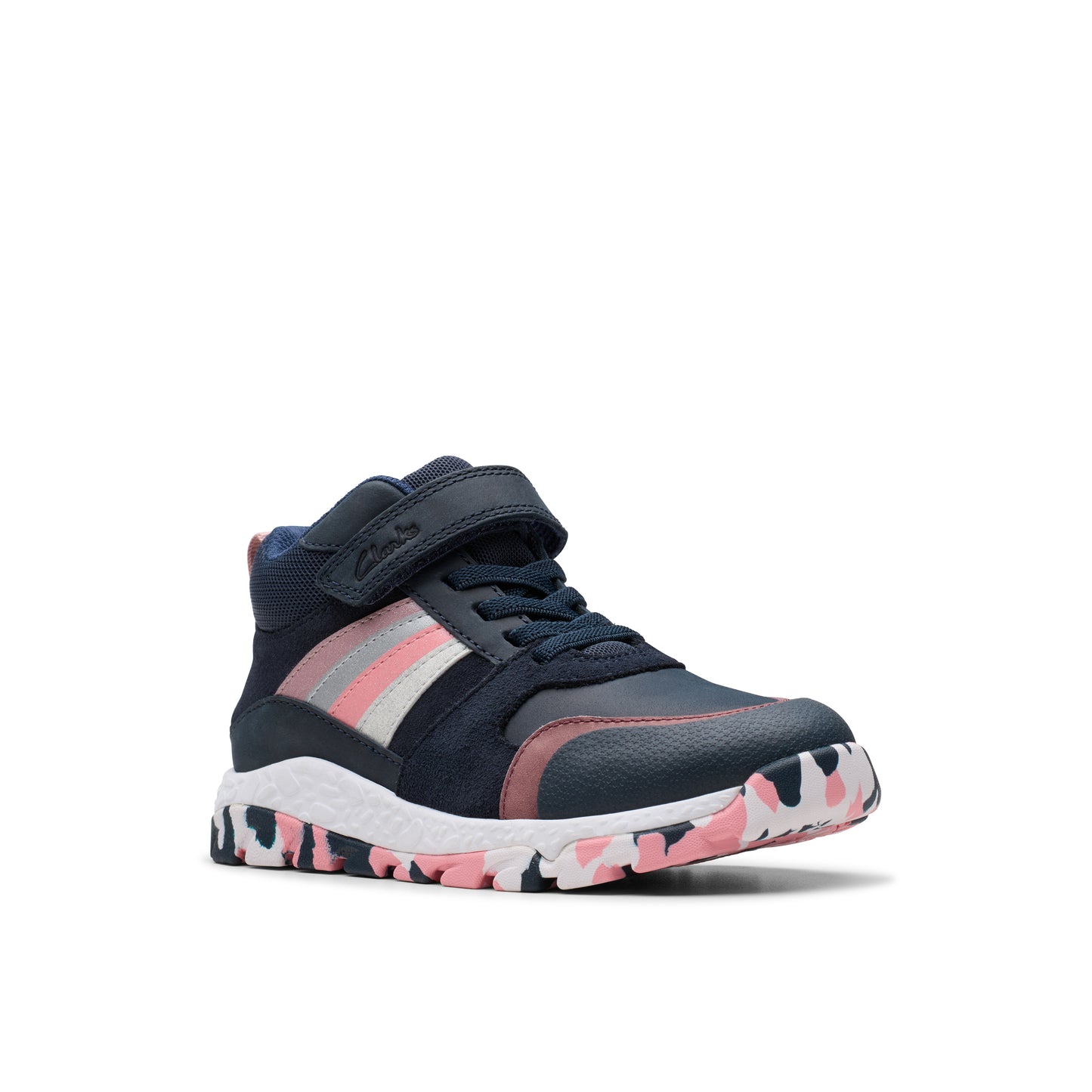 Clarks Tidal 2 Glow K Girls Navy Multi Ankle Boot
