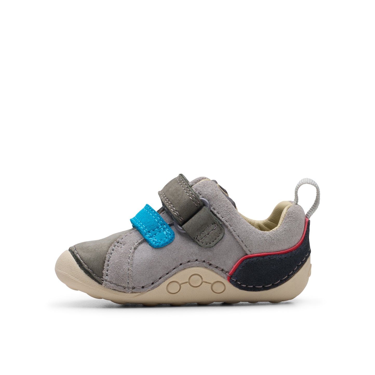 Clarks Tiny Oslo T Boys Grey Combi Pre Walker Shoe