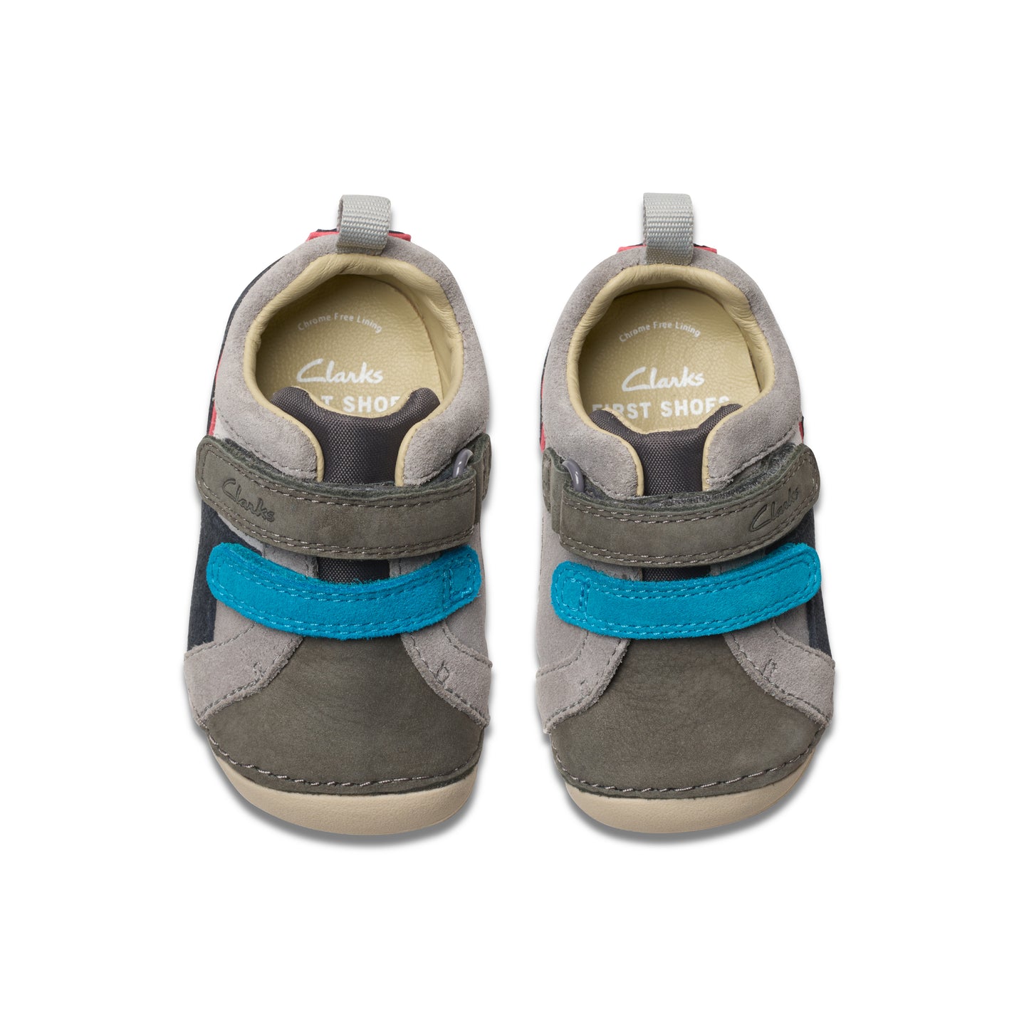 Clarks Tiny Oslo T Boys Grey Combi Pre Walker Shoe