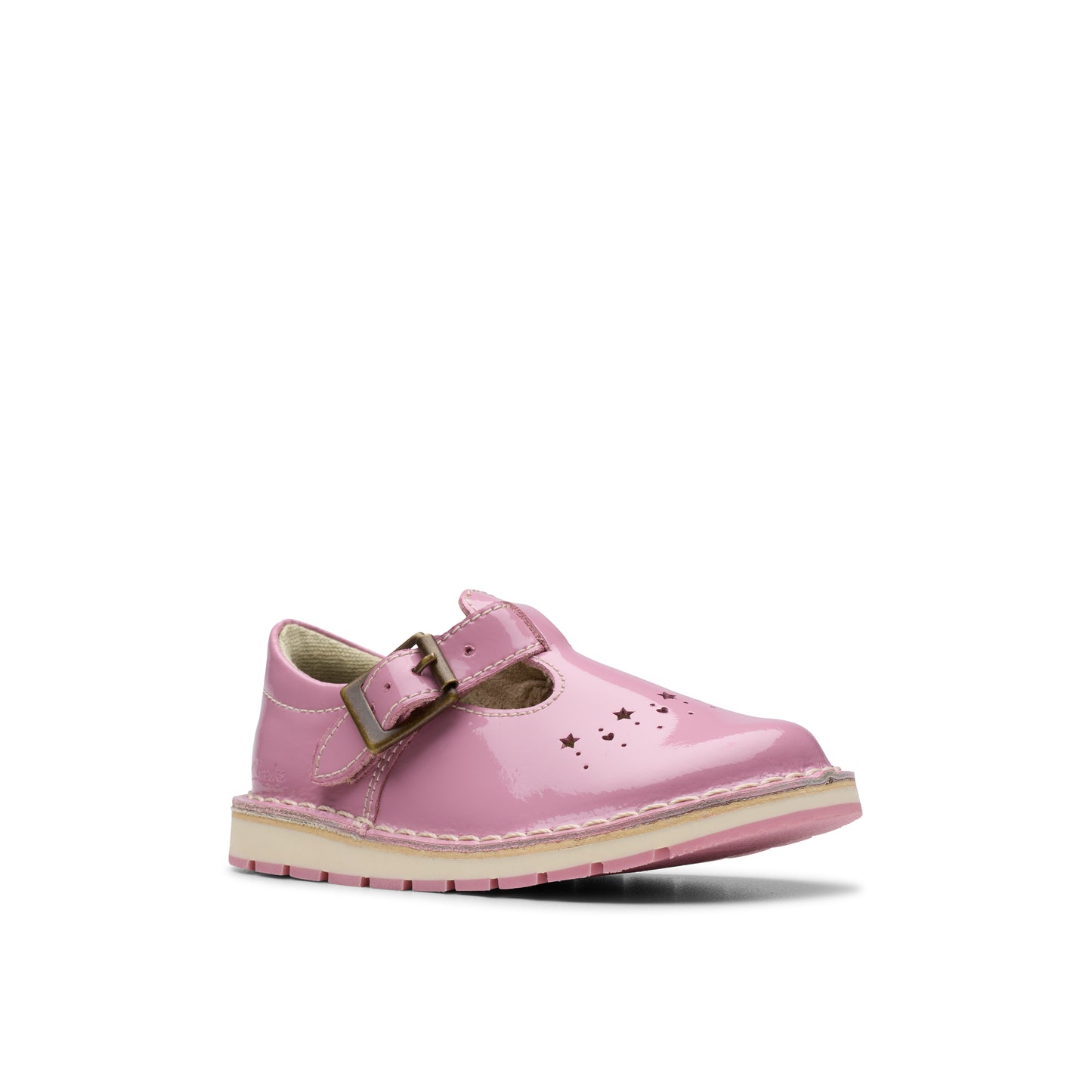 Clarks Joyful Skip T Girls Pink Patent Toddlers T-Bar Shoe