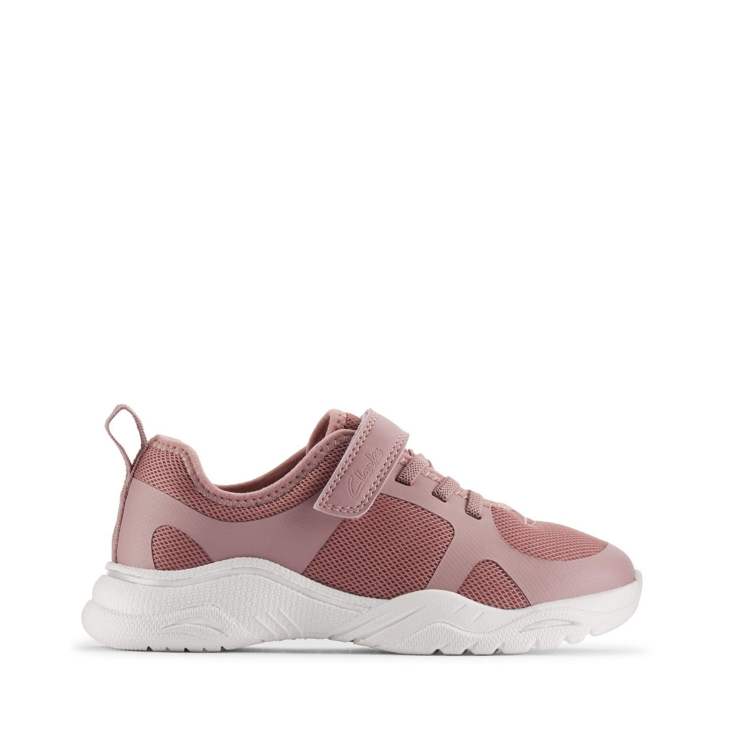 Clarks Feather Ath K Girls Dusty Pink Trainers