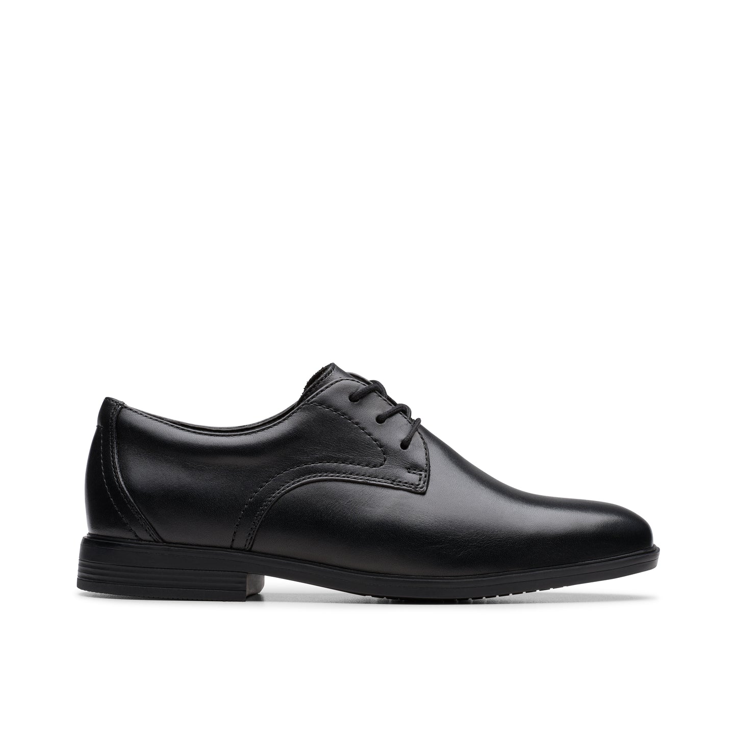 Clarks Jonwin Step Boys Black School Shoe