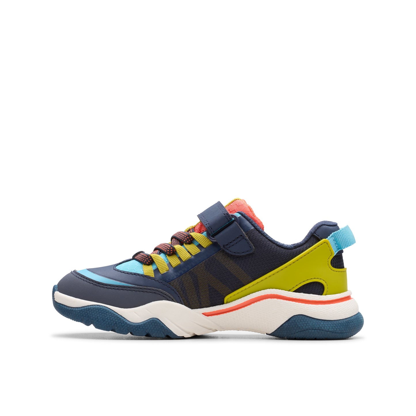 Clarks Feather Track K Boys Navy Trainers