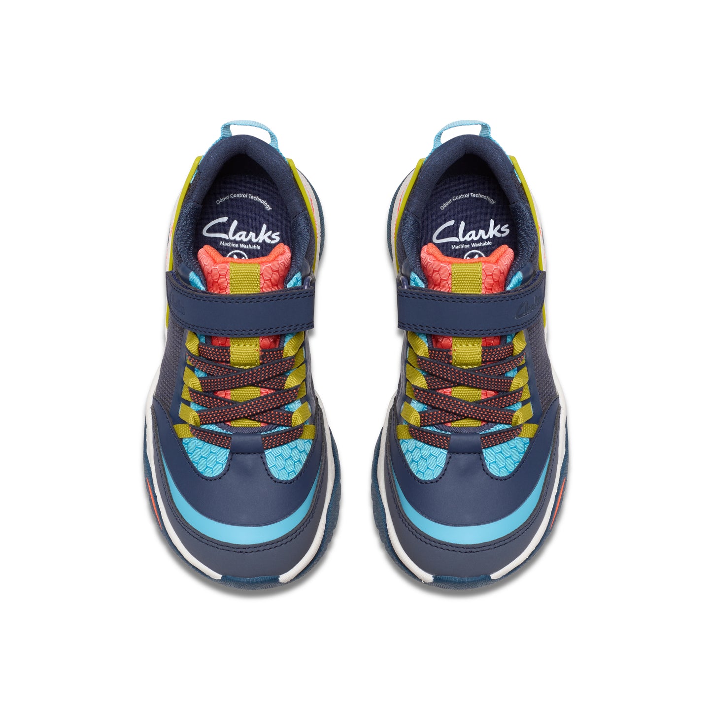 Clarks Feather Track K Boys Navy Trainers