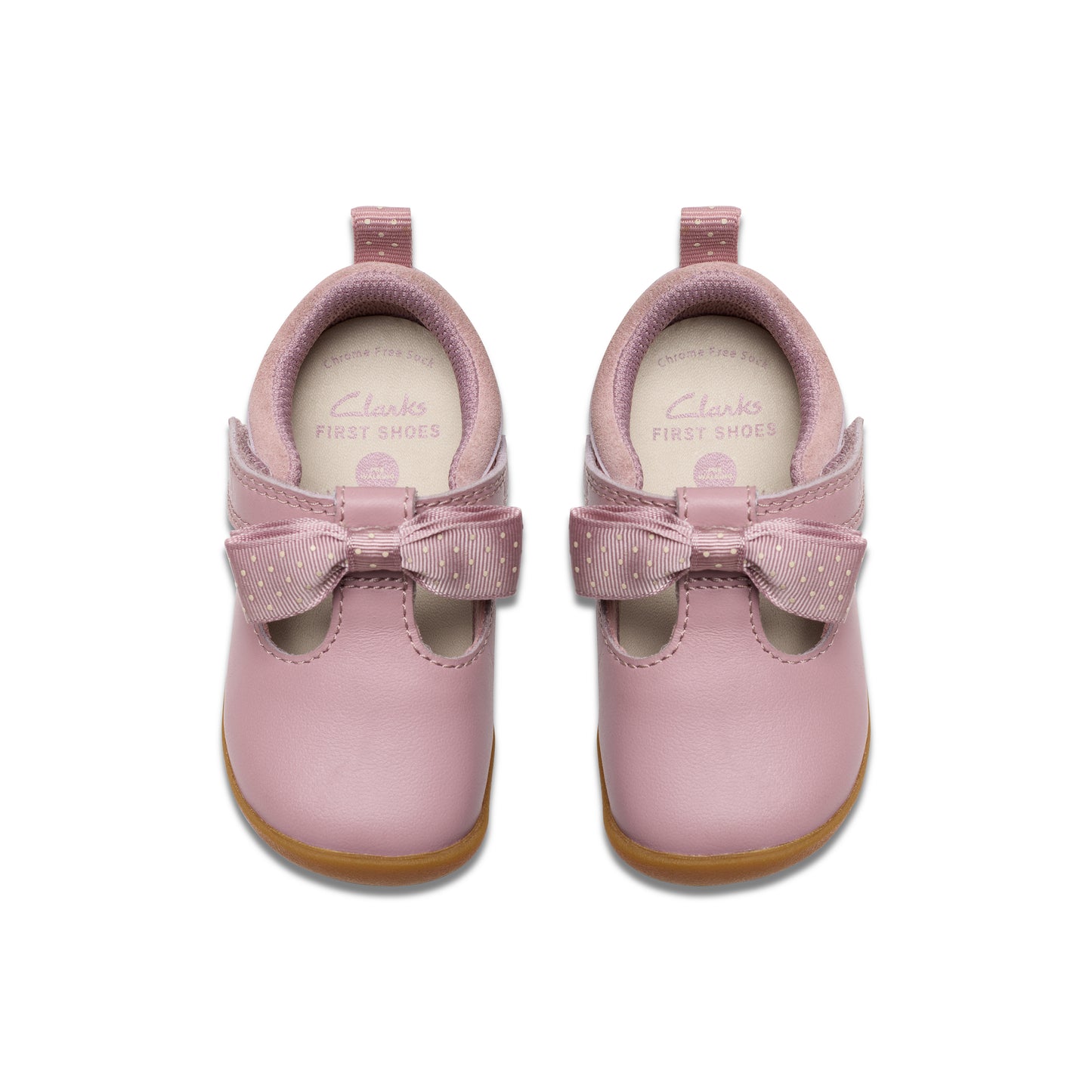Clarks Roamer Trim T Girls Dusty Pink Bow Shoe