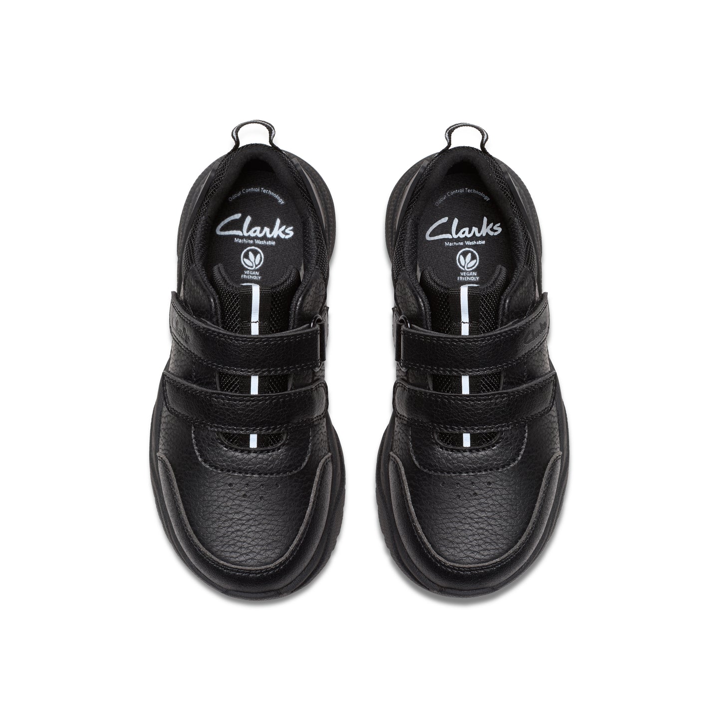 Clarks Feather Shine Boys Black School Shoe