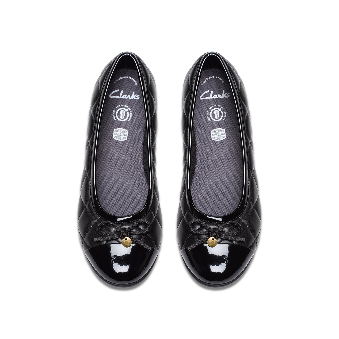 Clarks Dance Cap Girls Black Slip On School Shoe