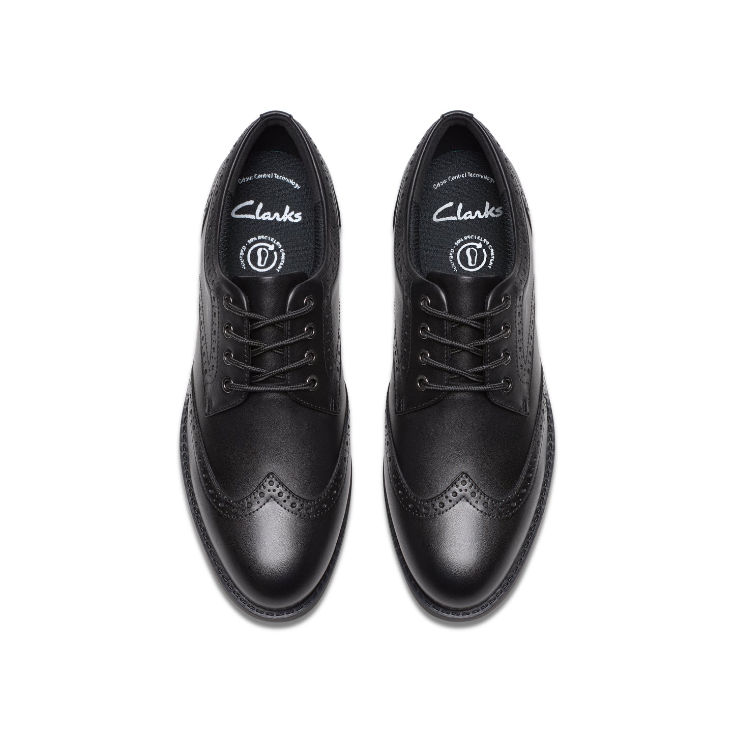 Clarks Tapa Pure Y Girls Black Lace School Shoe