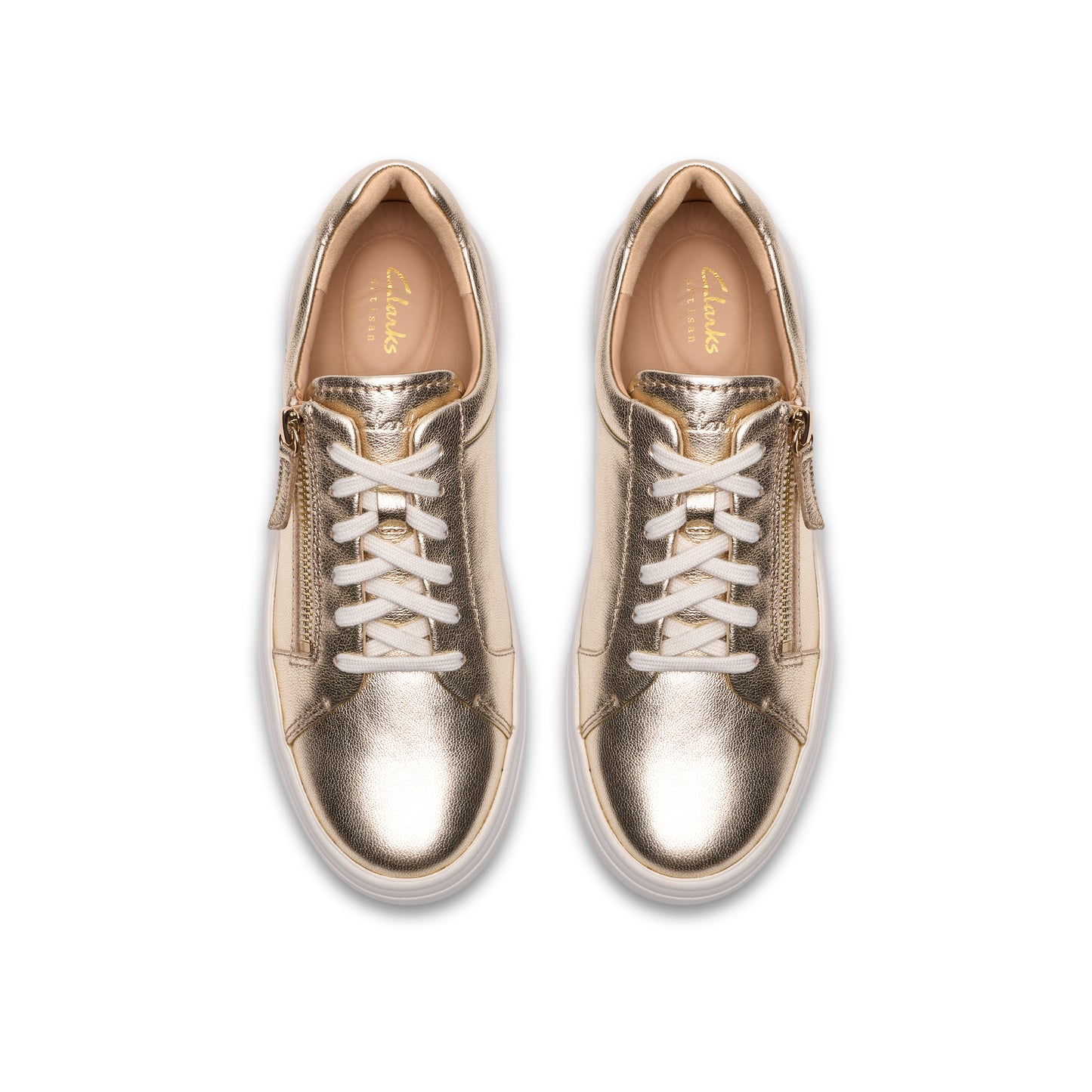 Clarks Hollyrose Zip Womens Gold Trainer