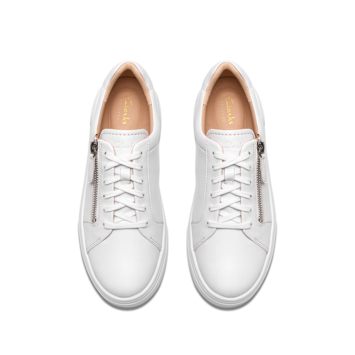 Clarks Hollyrose Zip Womens White Trainer