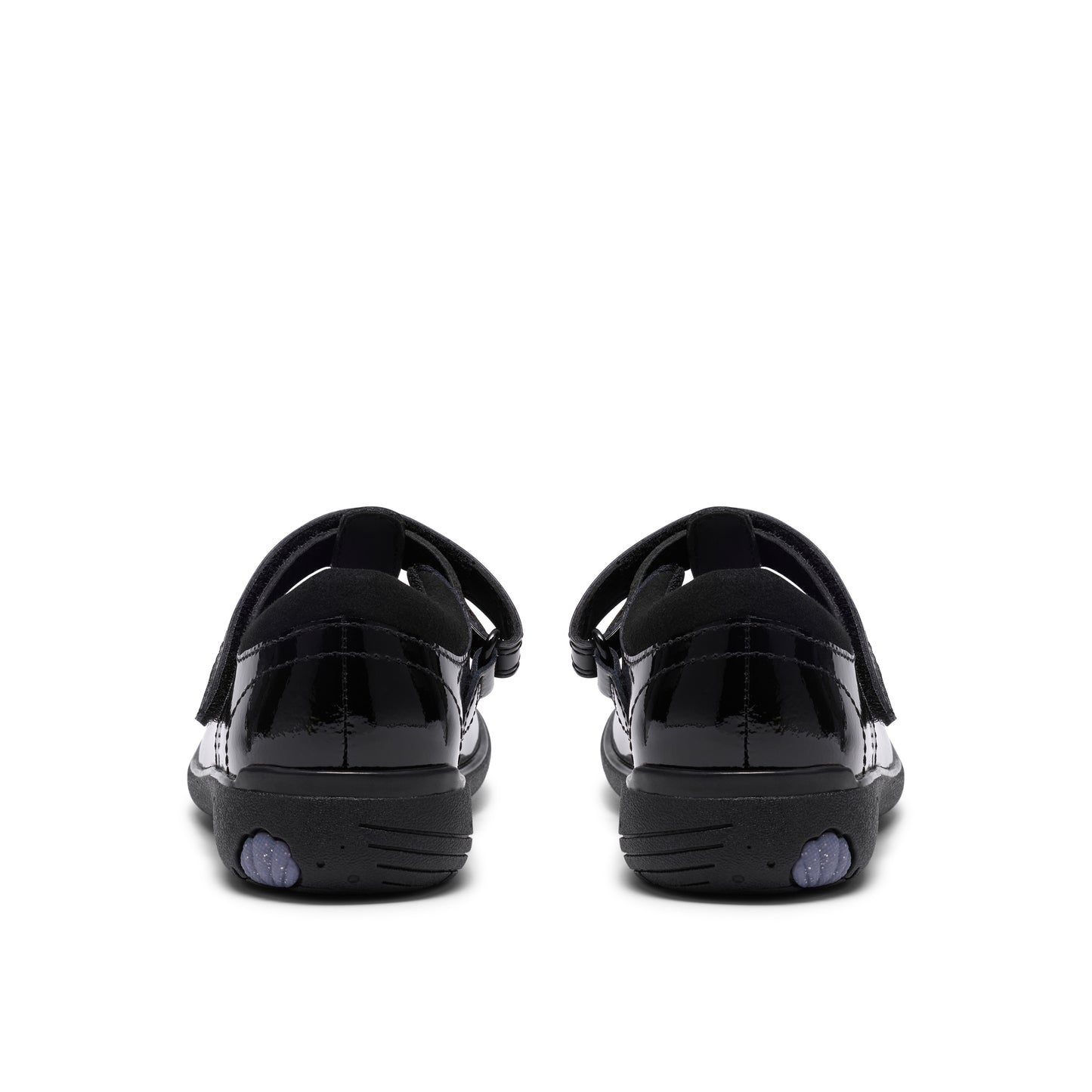 Clarks Relda Magic Girls Black Patent T-Bar School Shoe
