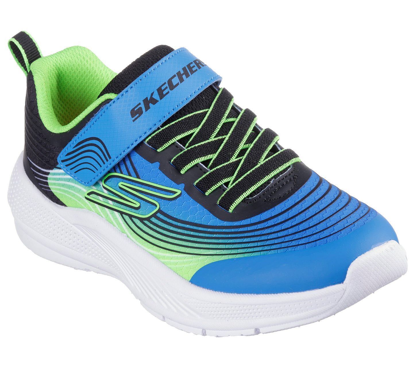 Skechers Microspec Advance Boys Blue Lime Trainer