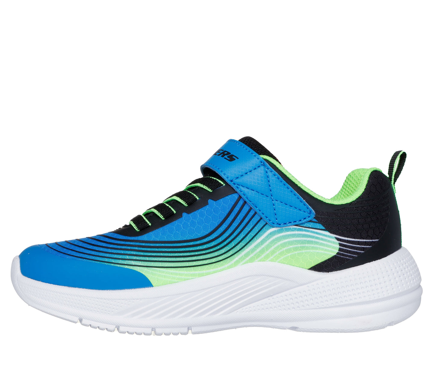 Skechers Microspec Advance Boys Blue Lime Trainer