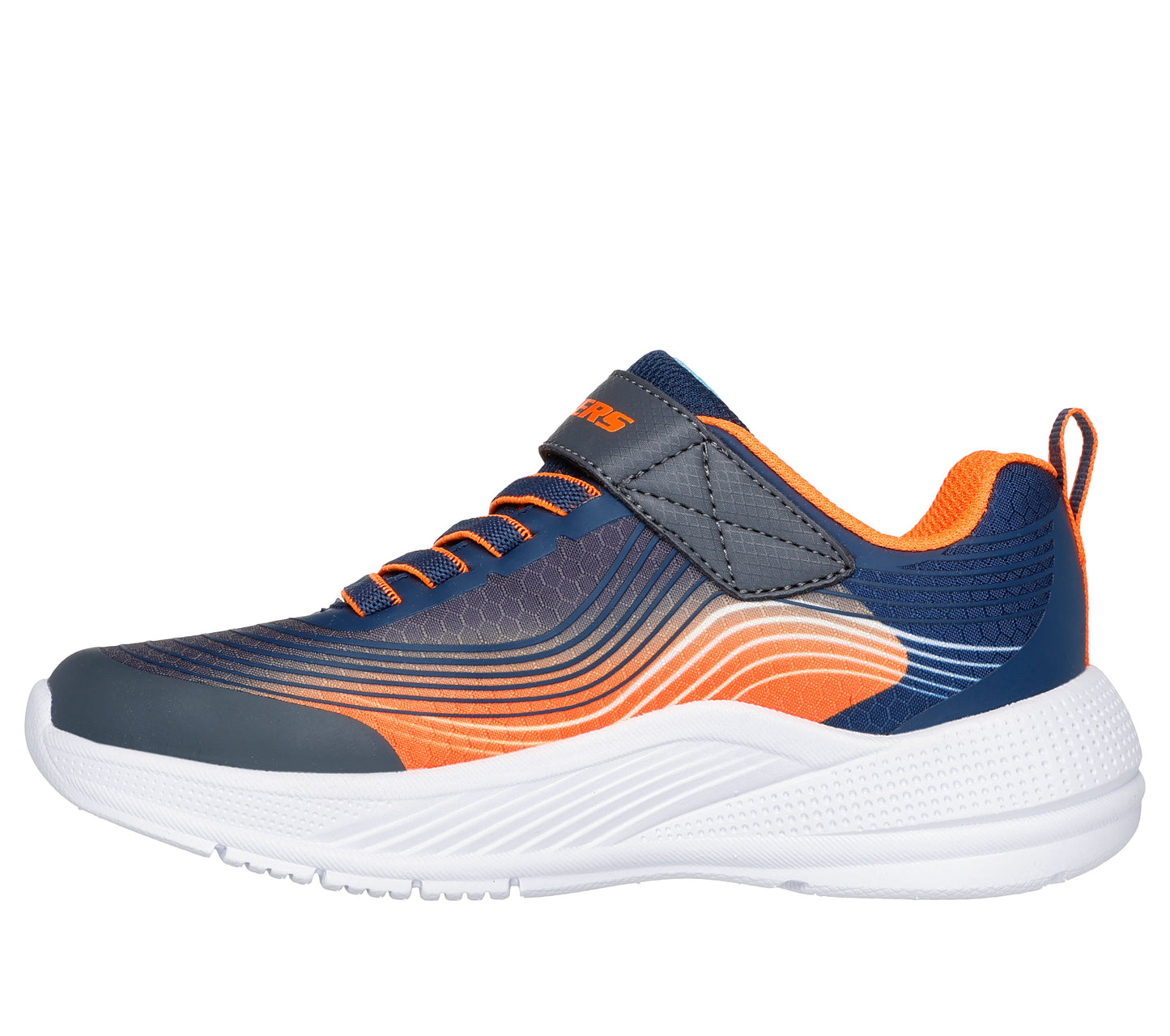 Skechers Microspec Advance Boys Navy Orange Trainer