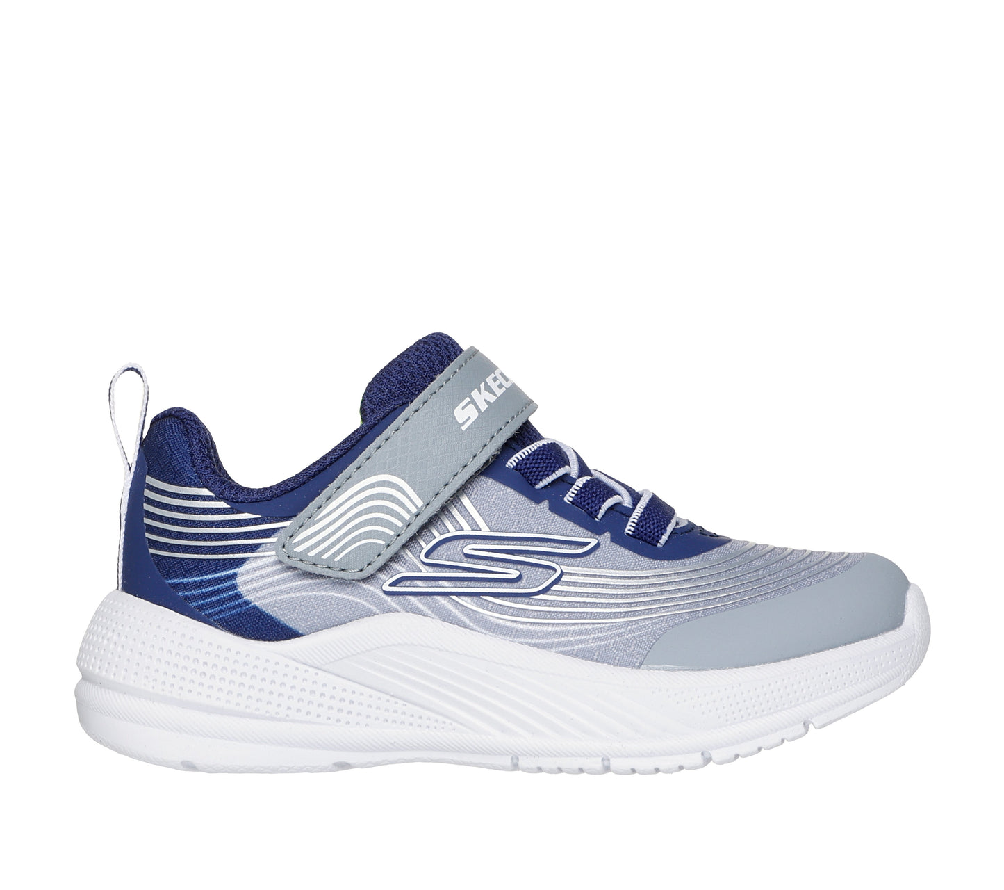 Skechers Microspec Advance Boys Navy Light Grey Infant Trainer
