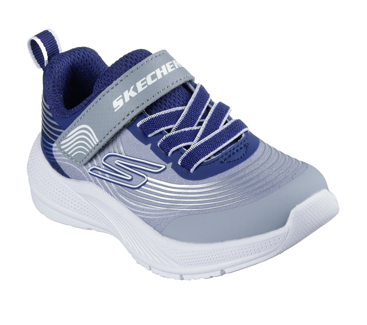 Skechers Microspec Advance Boys Navy Light Grey Infant Trainer