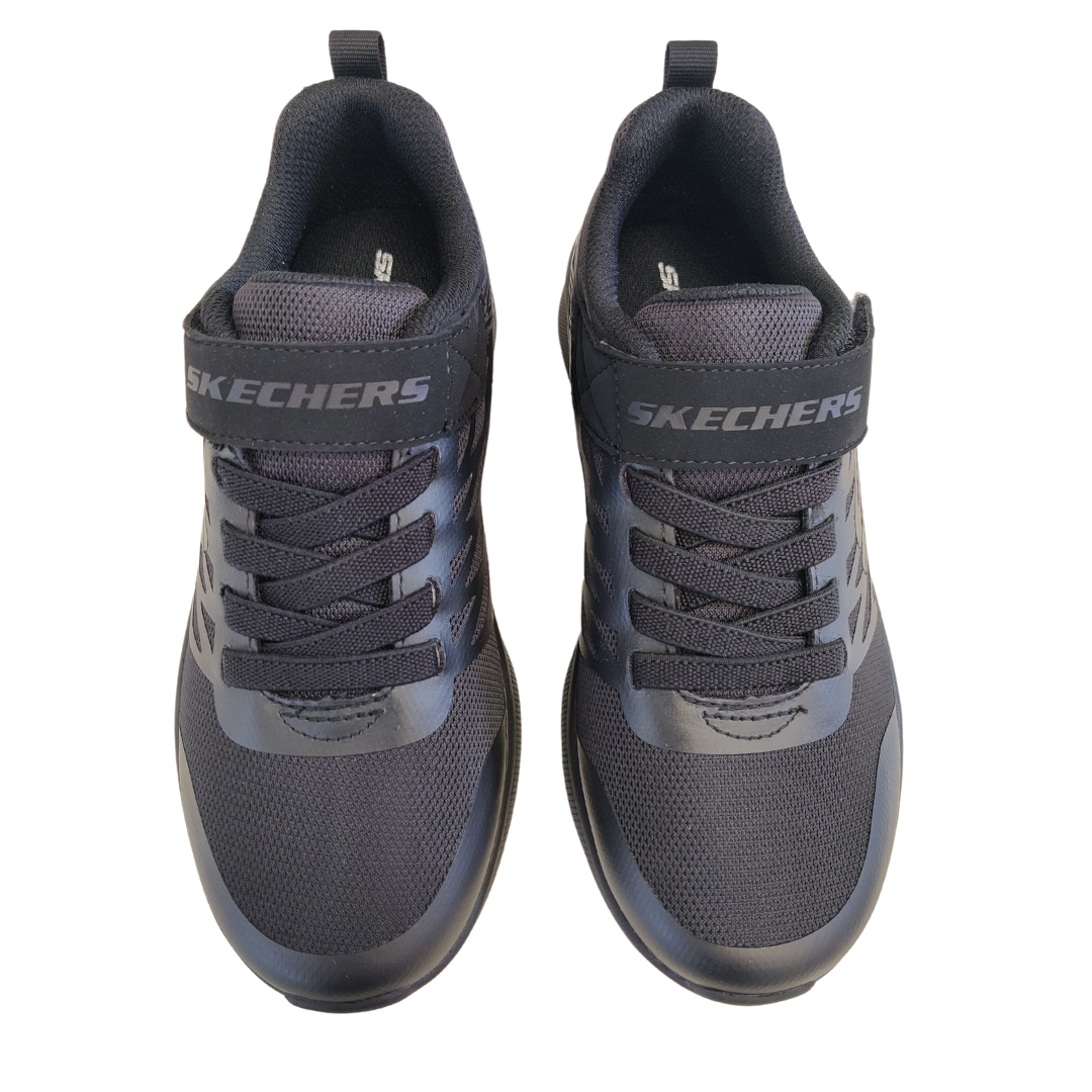 Skechers Microspec Texlor Black School Trainer