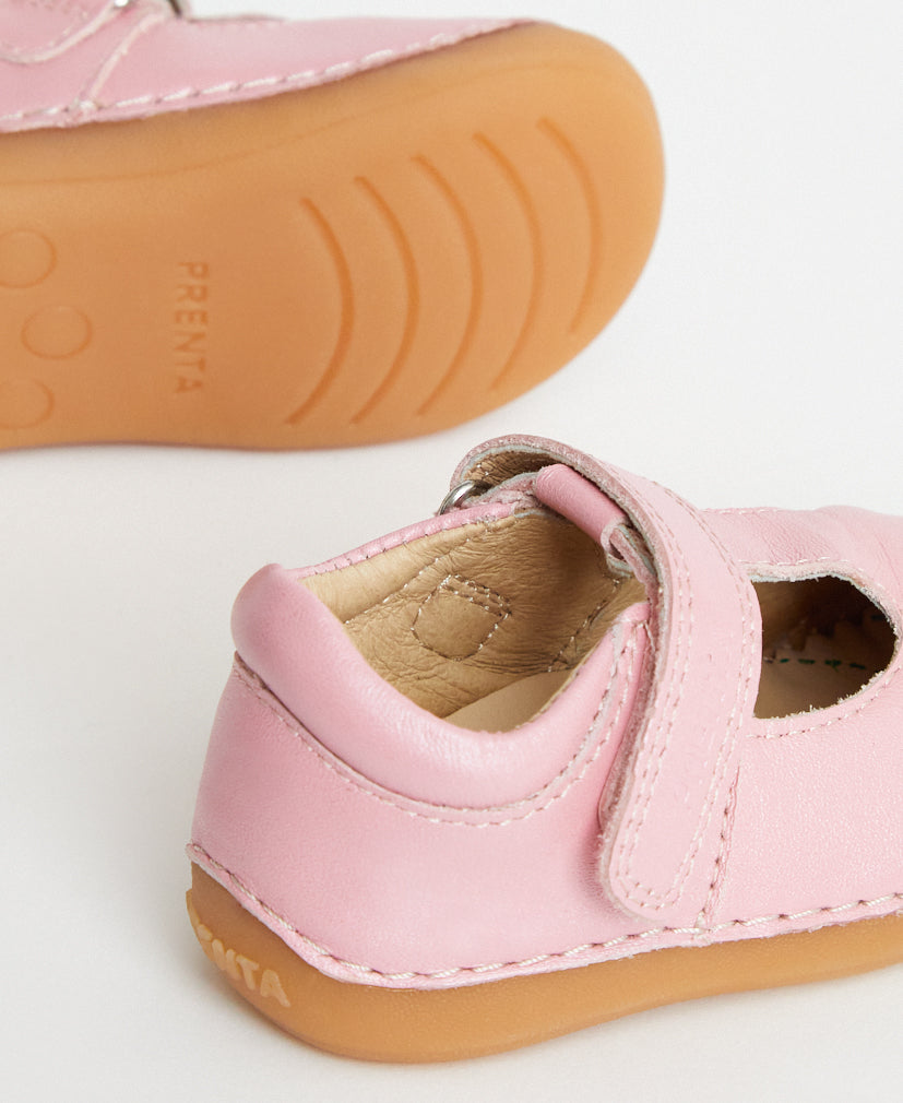 Prenta Atlas Girls Pink Metallic First Walker Shoe