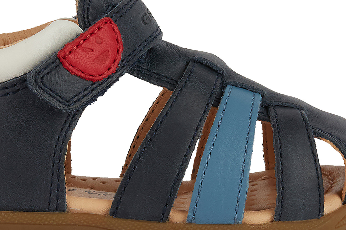 Geox Macchia Boys Navy Light Blue Closed Toe Fisherman Sandal