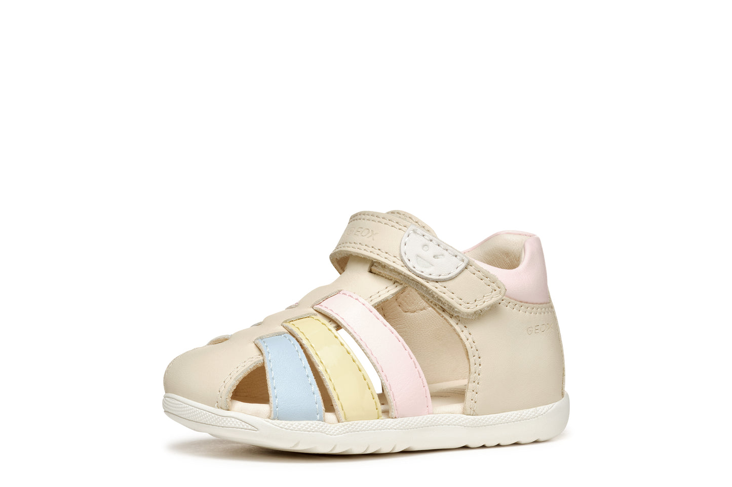 Geox Macchia Girls Ivory Yellow Closed Toe Fisherman Sandal
