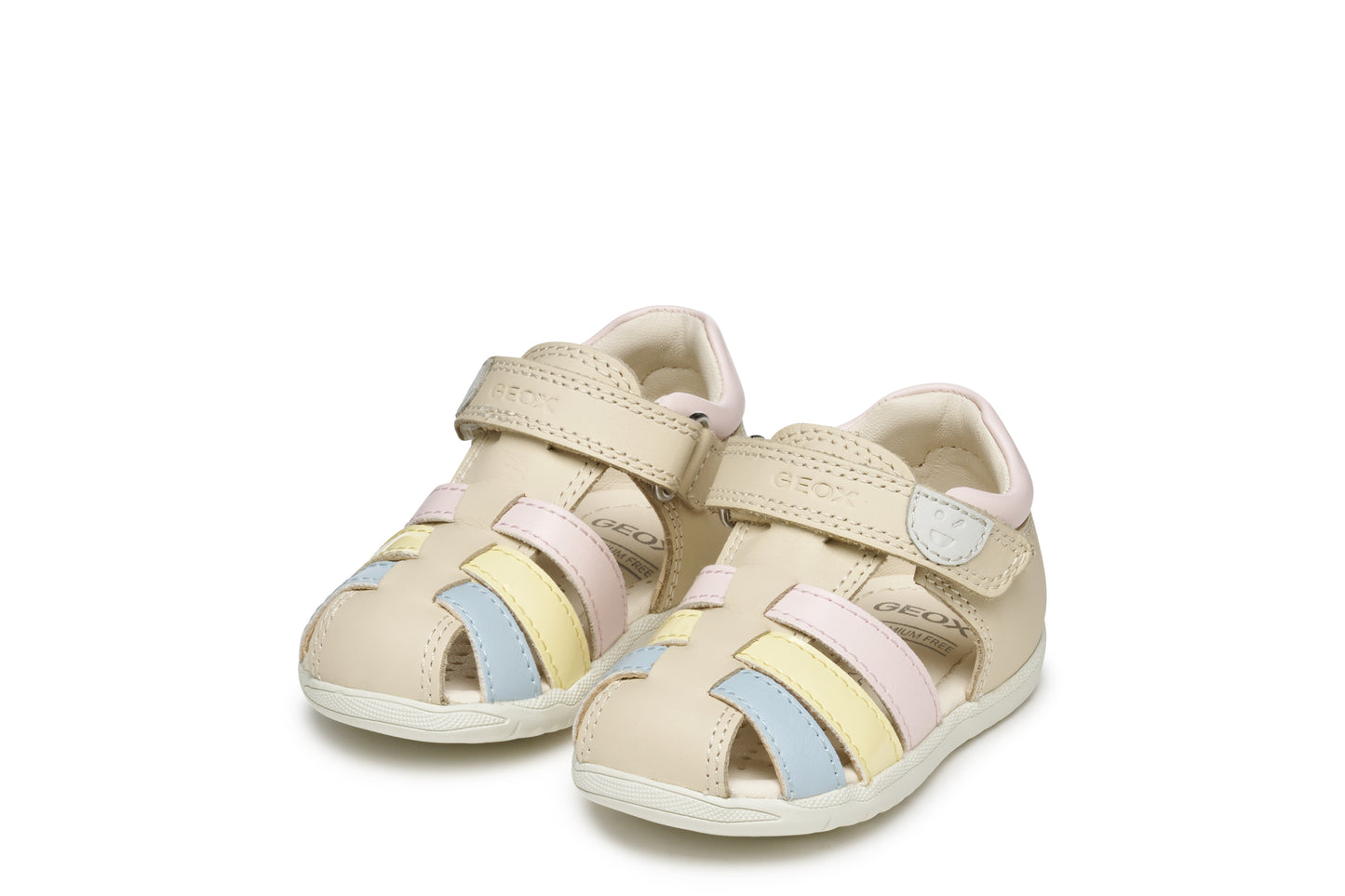 Geox Macchia Girls Ivory Yellow Closed Toe Fisherman Sandal