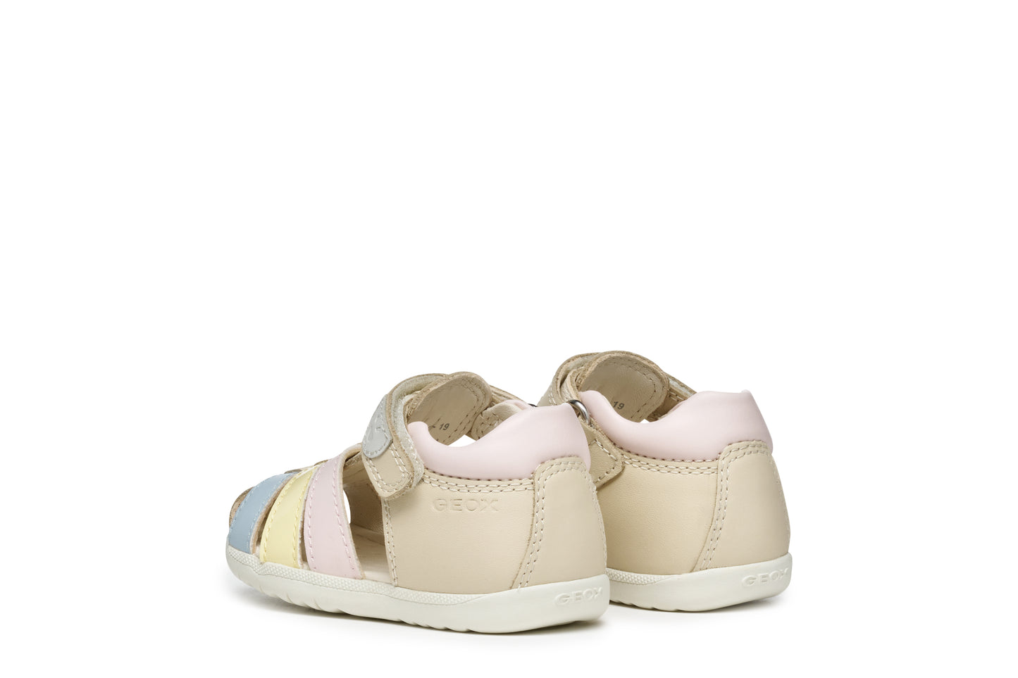 Geox Macchia Girls Ivory Yellow Closed Toe Fisherman Sandal