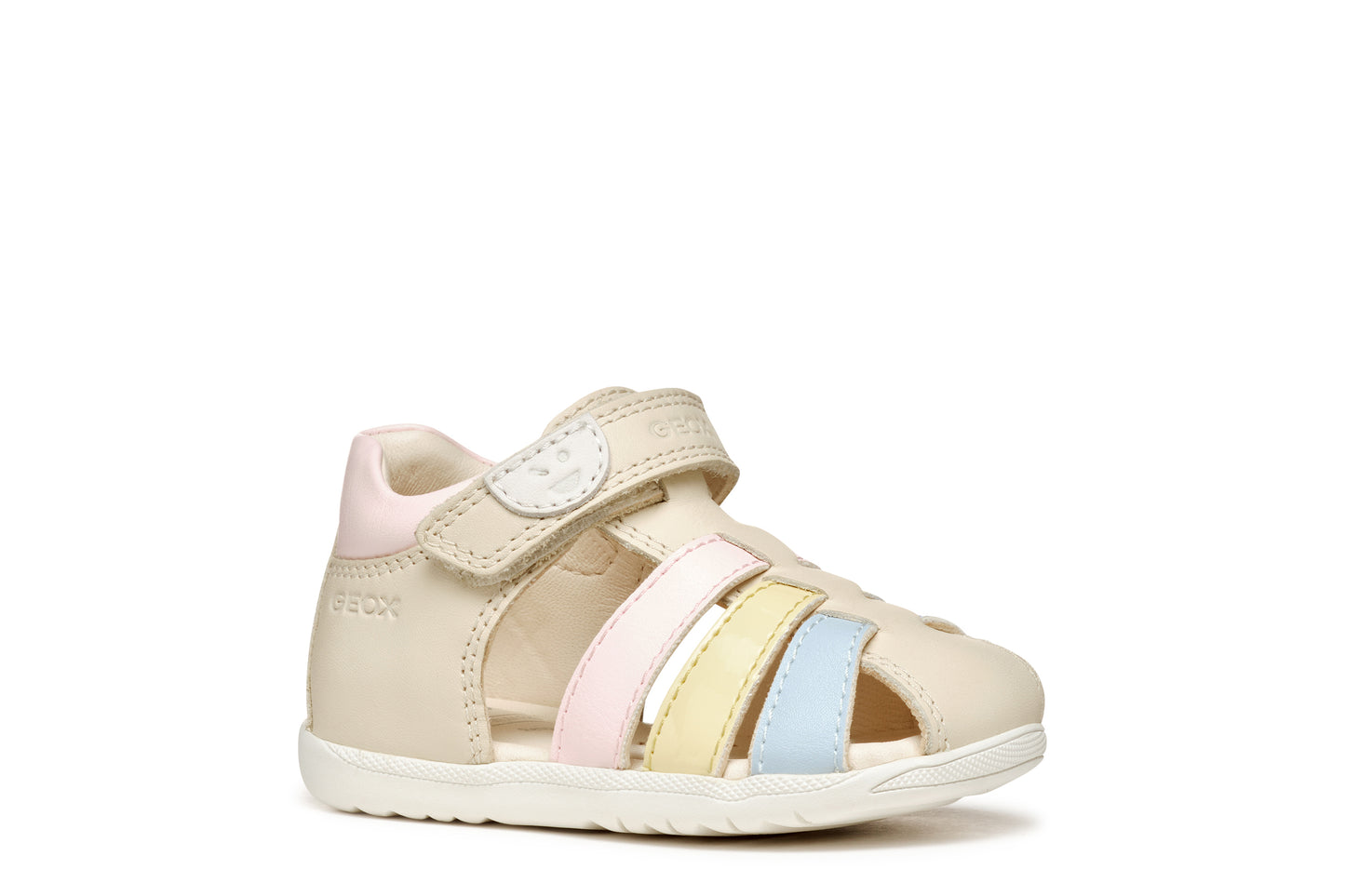 Geox Macchia Girls Ivory Yellow Closed Toe Fisherman Sandal