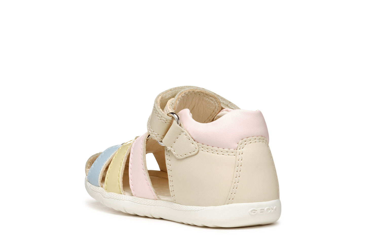 Geox Macchia Girls Ivory Yellow Closed Toe Fisherman Sandal