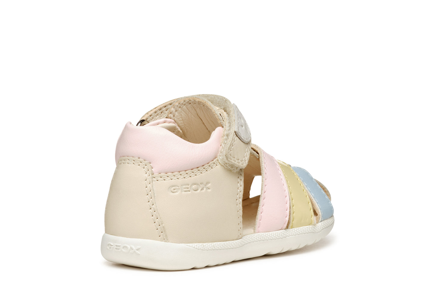 Geox Macchia Girls Ivory Yellow Closed Toe Fisherman Sandal