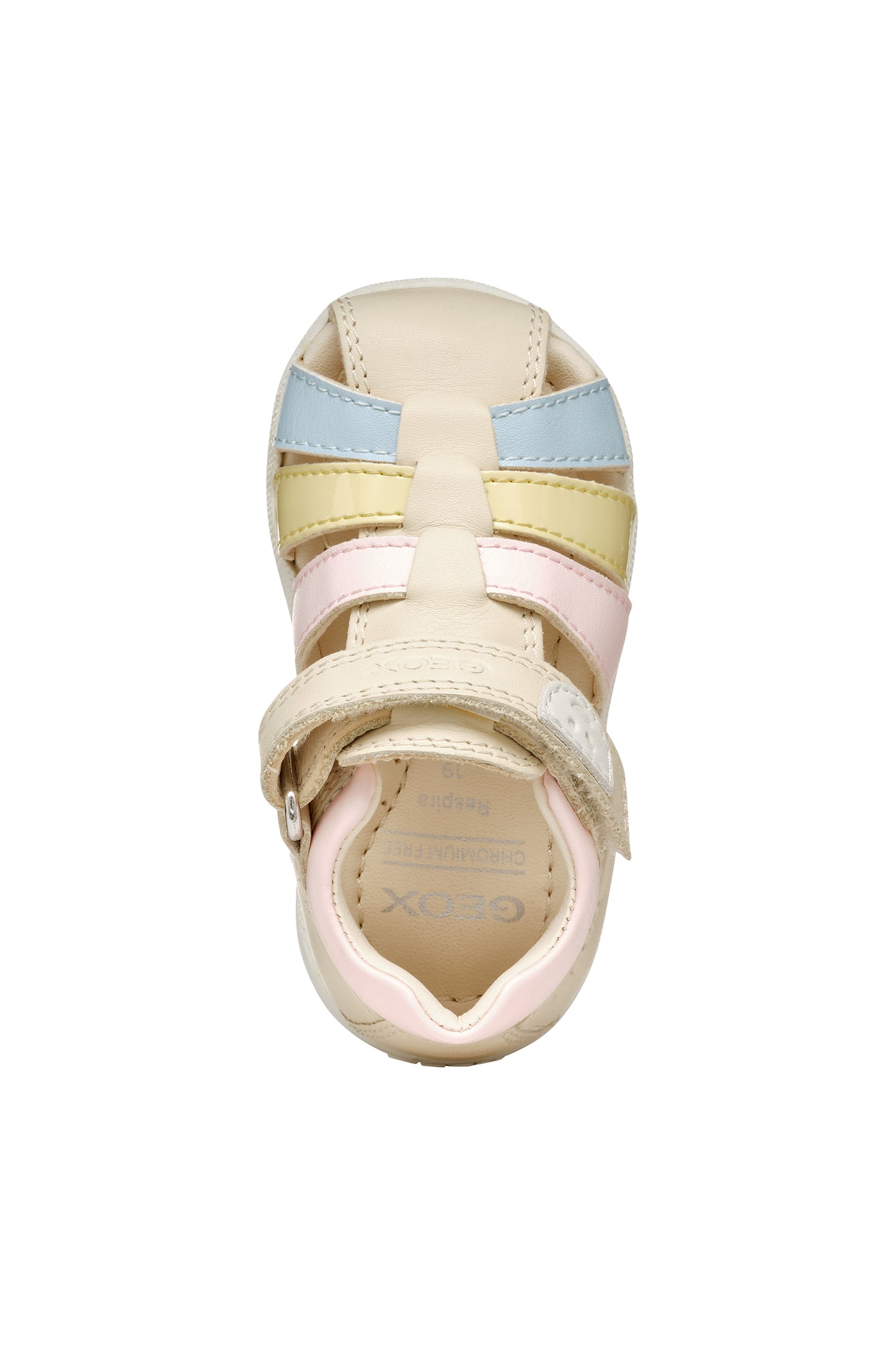 Geox Macchia Girls Ivory Yellow Closed Toe Fisherman Sandal