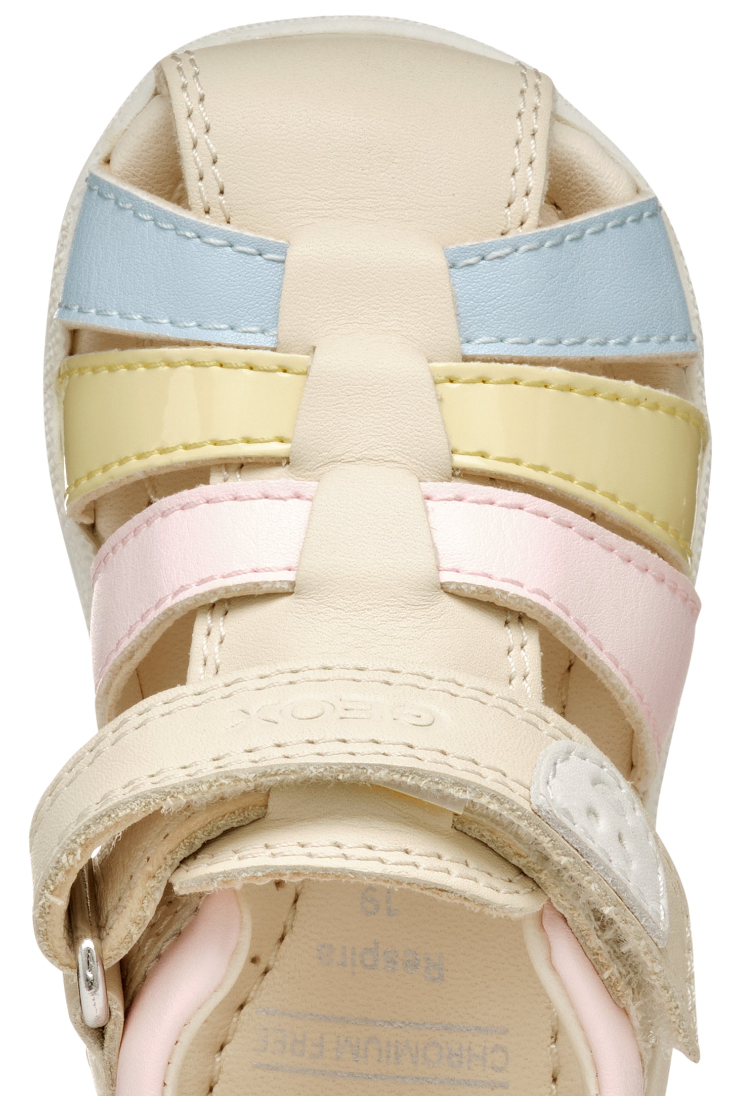 Geox Macchia Girls Ivory Yellow Closed Toe Fisherman Sandal