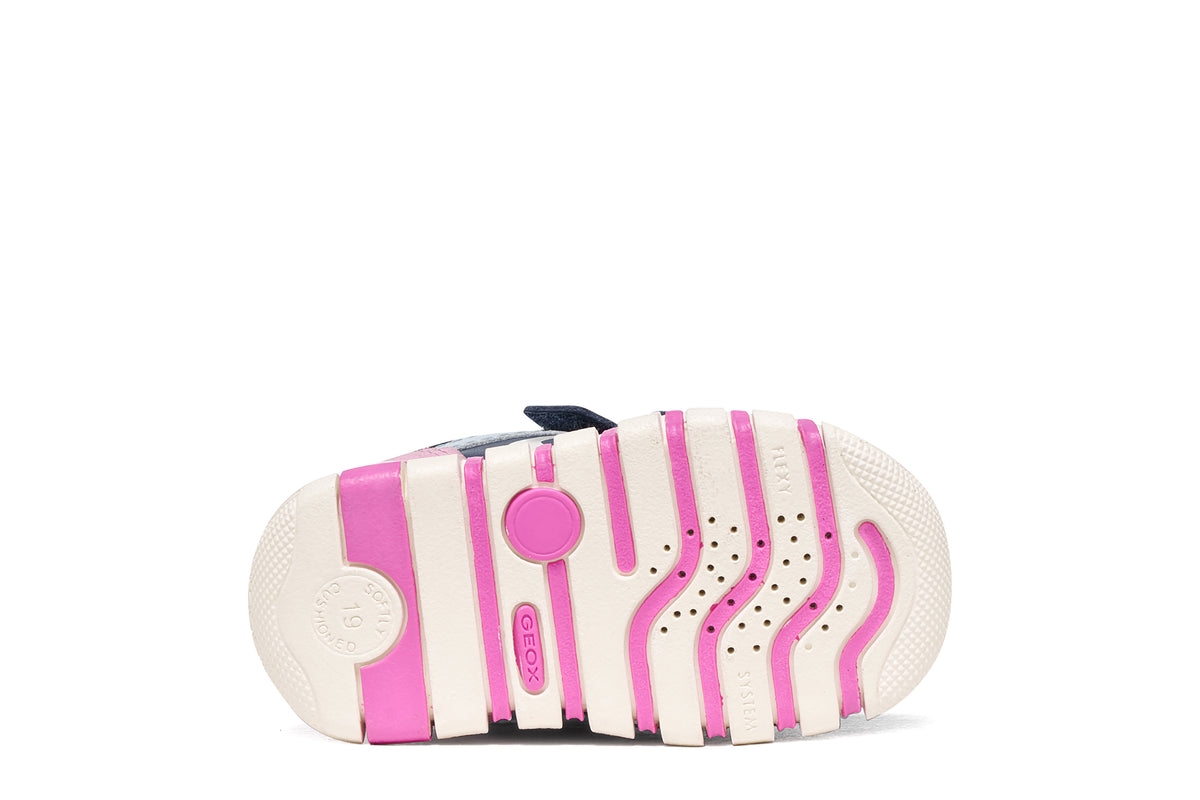 Geox Iupidoo Girls Navy Pink Trainer