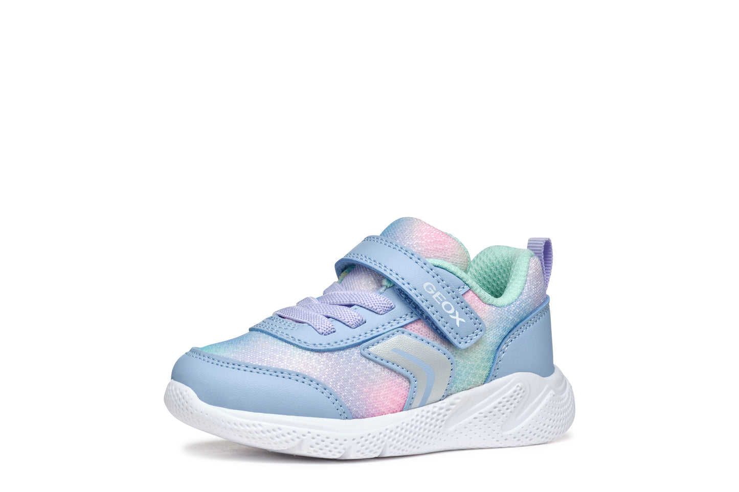 Geox Sprintye Girls Sky Blue Multicolour Trainer