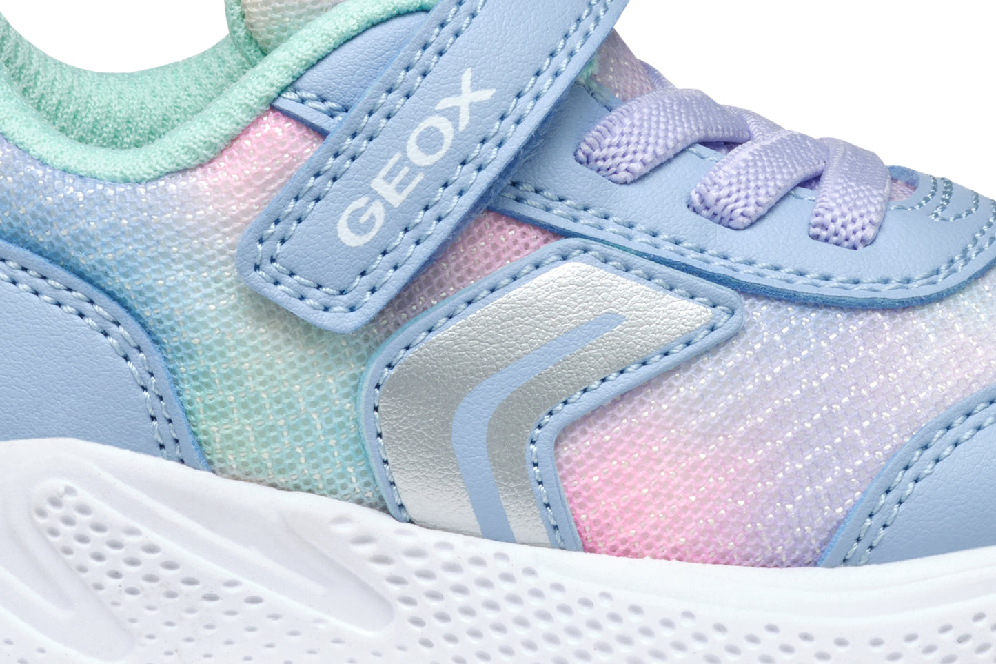 Geox Sprintye Girls Sky Blue Multicolour Trainer