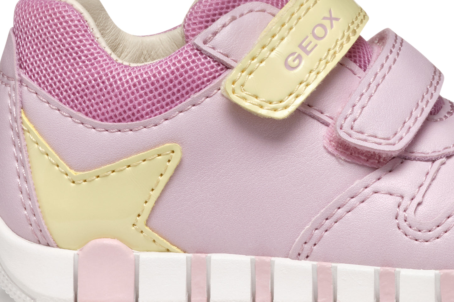 Geox Iupidoo Girls Pink Yellow Trainer