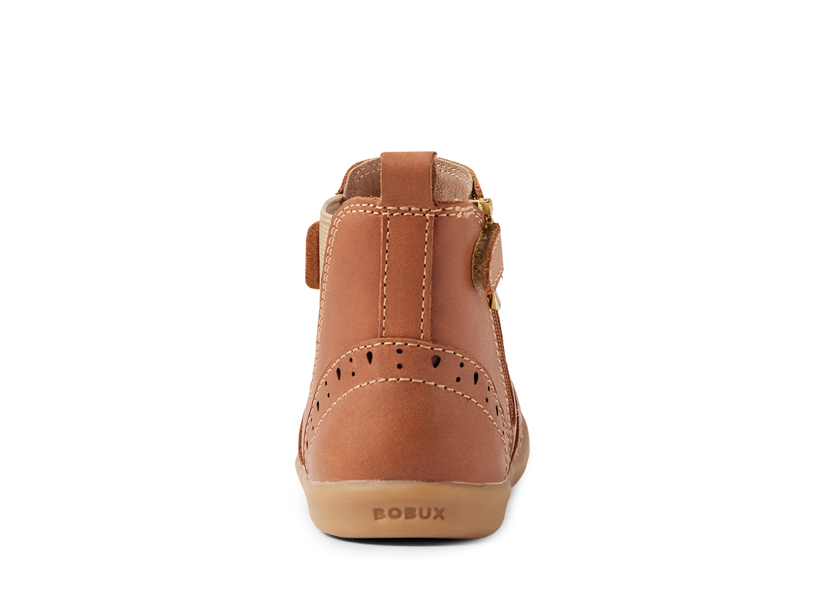 Bobux Billie I-Walk Girls Tan Gold Chelsea Boot