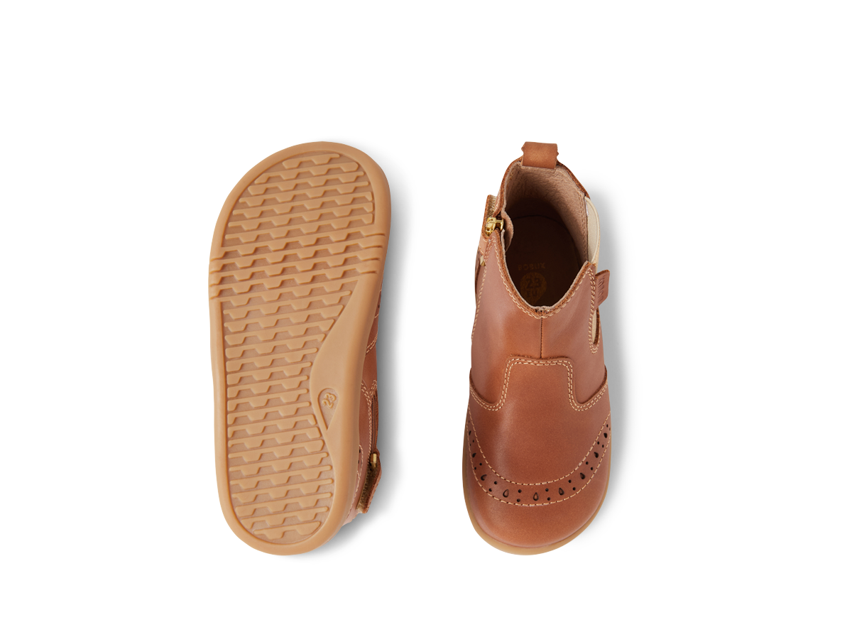 Bobux Billie I-Walk Girls Tan Gold Chelsea Boot