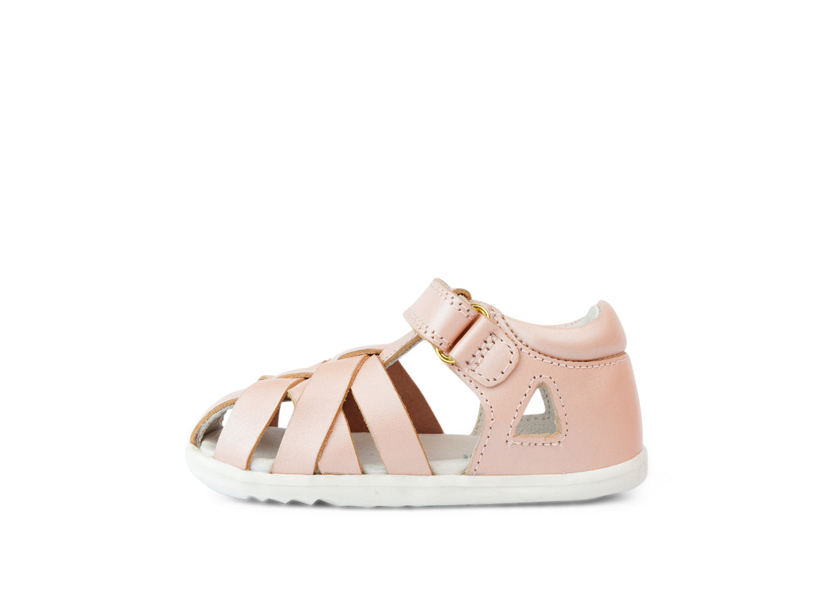 Bobux Tropicana Girls Seashell Pink Shimmer Closed Toe Sandal