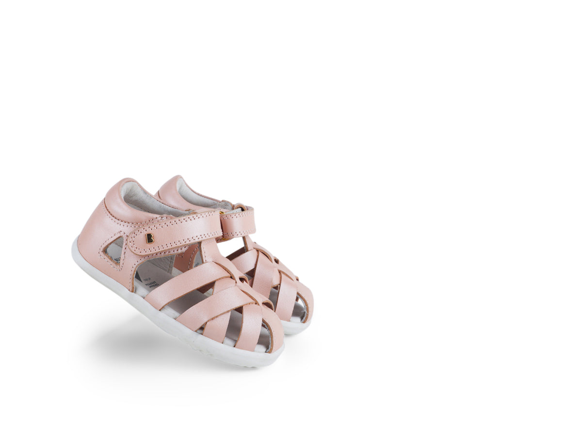 Bobux Tropicana Girls Seashell Pink Shimmer Closed Toe Sandal