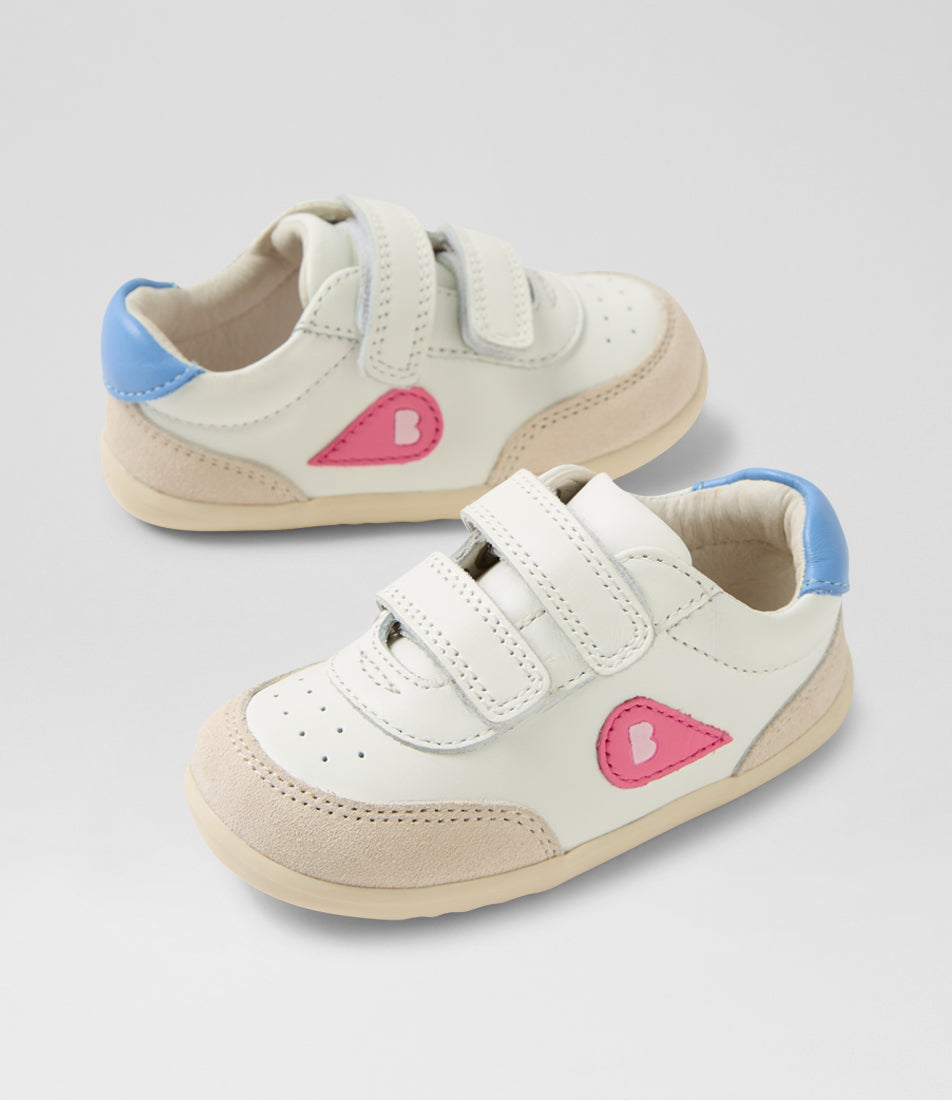 Bobux Champ Step Up Girls White Pink Trainer
