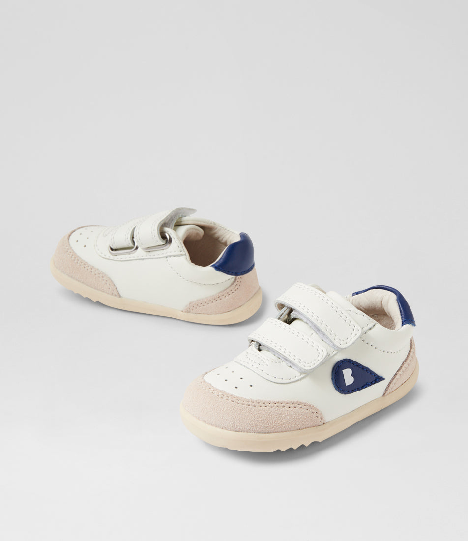 Bobux Champ Step Up Boys White Blue Trainer